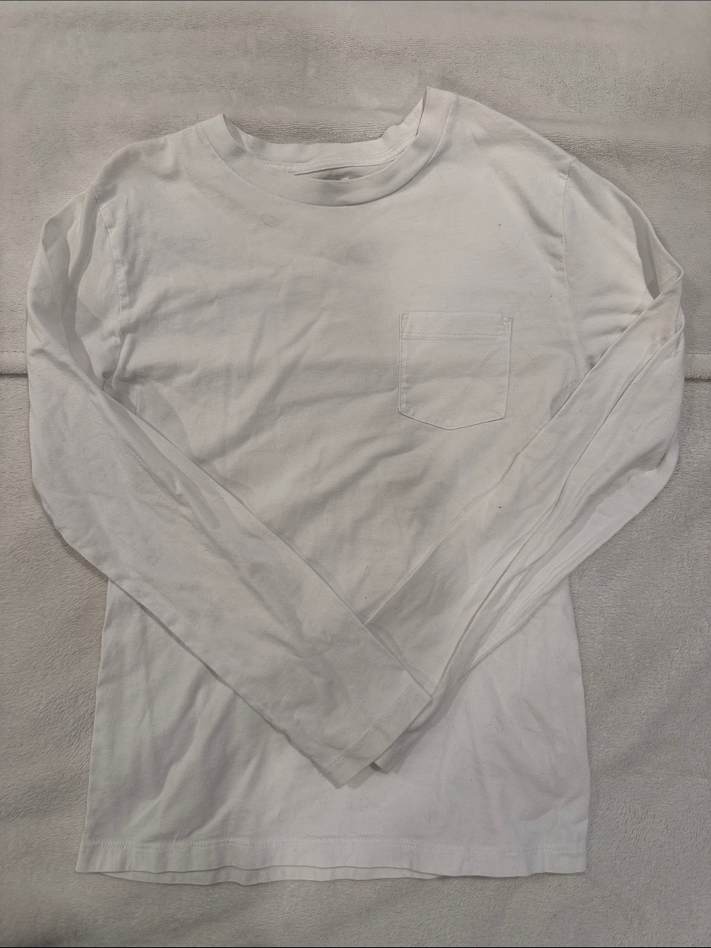 Crewcuts White Long-Sleeve Pocket Tee